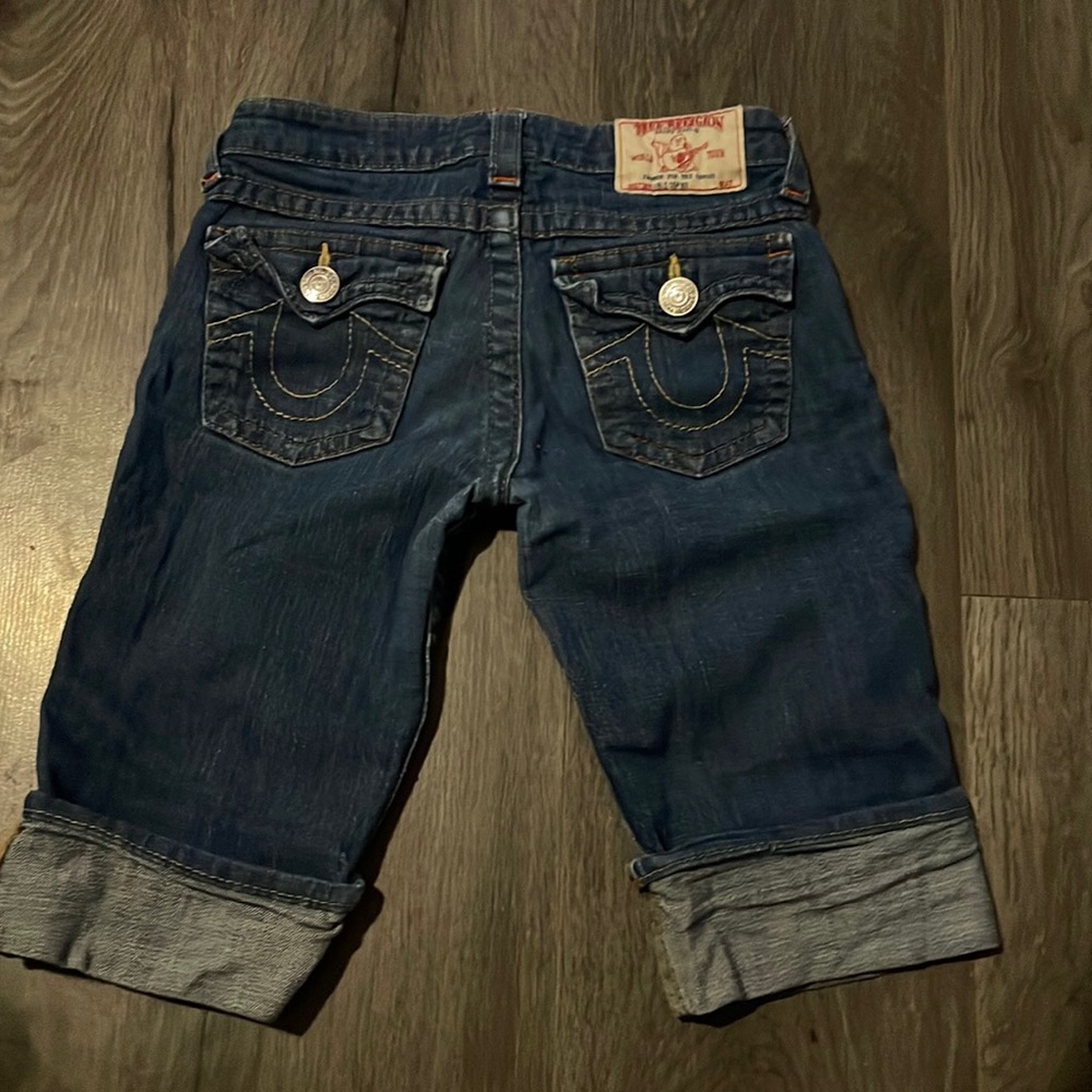 True Religion Long Jean Denim shorts kids size 10 Casual Trendy Comfortable